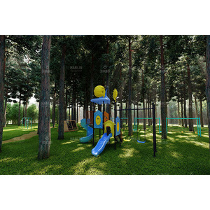 Conception de terrain de jeux pour adultes en plein air, ensemble de terrain de jeux pour enfants à l'école, parc forestier d'aventure - Product Image 5