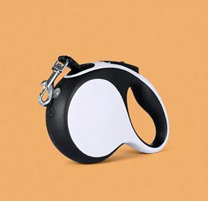 5 Meter White/Black Luxury Western Eco-Friendly Fashion Durable Solid Retractable Dog <b>Leash</b> LED Light Quick Release Poop Bag - Product Image 1