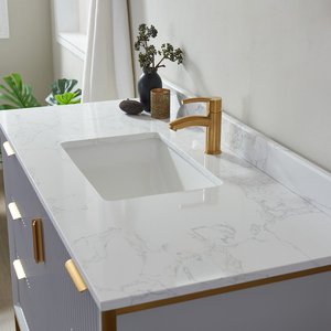 <span class=keywords><strong>Mobile</strong></span> <span class=keywords><strong>Bagno</strong></span> Moderno a Parete in Legno Massello con Lavabo in Ceramica e Scarico in Rame, Ecologico - Product Image 3
