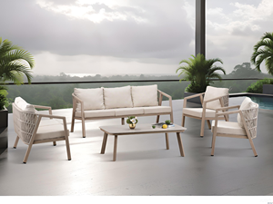 Ensemble de salle à manger de jardin en rotin PE moderne et durable - Product Image 1