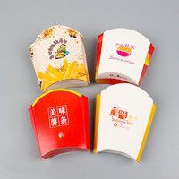 Conteneur d'emballage en papier de qualité alimentaire imprimé personnalisé Boîte de frites à emporter pour fast-food frites de pomme de terre frites