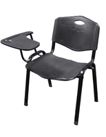 Chaise d'entraînement en plastique avec tablette d'écriture et dossier à poignée