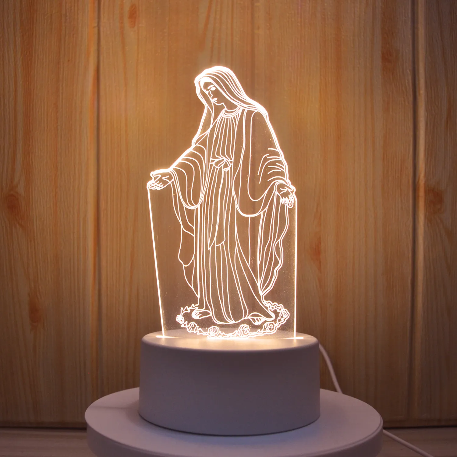 Veilleuses LED 3D créatives Jesus Illusion Night Lamp 3D Petite veilleuse