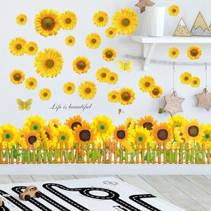 Nouveaux autocollants muraux décoratifs tournesol 3D en PVC auto-adhésifs pour salon, chambre, décoration intérieure, cadeaux, vente en gros - Product Image 2