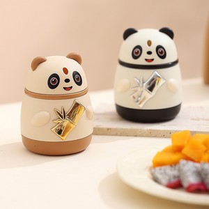 Panda Style Push Button Automatic Toothpick Holder Plastic Durable Household Container Caramel Black - Product Image 5