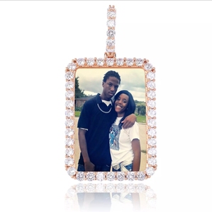 Collana con Ciondolo Portafoto Personalizzato in Zirconia Cubica, Stile Hip Hop, Regalo <span class=keywords><strong>per</strong></span> Bambini, Mamme, <span class=keywords><strong>Papà</strong></span> e Familiari - Product Image 6
