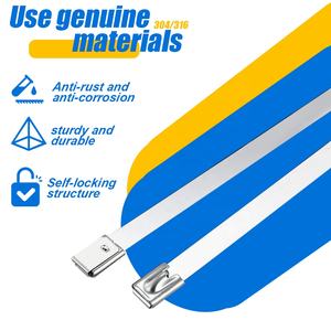 Attaches de câble en acier inoxydable 304/316 autobloquantes de type sphérique résistant à la corrosion personnalisables toutes les tailles standard - Product Image 1