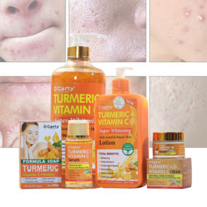 Kit de Soins de la Peau O Carly Super Anti-Bactérien et Anti-Acné Réparateur Revitalisant au Curcuma et à la Vitamine C pour Blanchir et Nourrir la Peau - Product Image 1