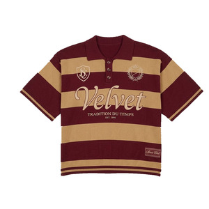 Pull en maille de coton mélangé de haute qualité pour homme, uni, à manches courtes, décontracté, respirant, texture douce, avec logo frontal - Product Image 3