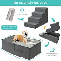 Escalier pour chien en bambou YENING - 24 pouces de haut, extra large, 4 marches, pour lits et canapés hauts