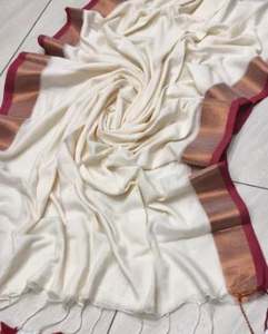 Sari en coton cardé Khadi, écologique, séchage rapide, tissé imprimé, robe croisée légère pour filles/femmes, mariage/occasions spéciales 370 - Product Image 2