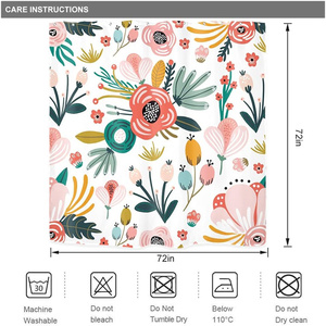 <span class=keywords><strong>Rideau</strong></span> de <span class=keywords><strong>douche</strong></span> à fleurs roses pour salle de bain aquarelle fleur colorée tissu imprimé feuilles tropicales Polyester <span class=keywords><strong>rideau</strong></span> de bain imperméable - Product Image 6