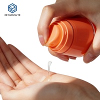 Flacon pompe sans air de qualité supérieure pour cosmétiques, flacon en plastique haut de gamme avec pompe à lotion sans air à vis, couleur orange