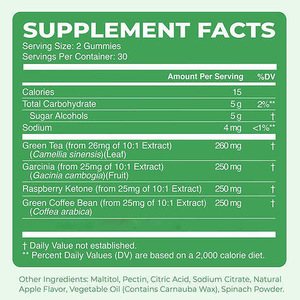 Gomitas de Bienestar para Adultos con Extracto de Té Verde Natural y Garcinia Cambogia, Cetona de Frambuesa para Mejorar la Inmunidad y la Salud Intestinal Diariamente - Product Image 2