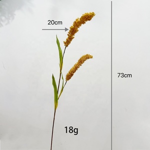 Vente en gros de tiges de millet artificielles jaunes et vertes de haute qualité, 73 cm, pour la décoration d'automne - Product Image 6
