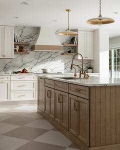 Meuble de cuisine en chêne <span class=keywords><strong>blanc</strong></span> massif, sur mesure, avec insert cerused extensible et organisateur en bois massif - Product Image 3