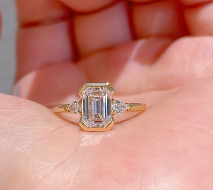 Bague Xinfly en or 18 carats AU750 avec diamant de laboratoire 1,69 ct, bijou de fiançailles, alliance de mariage, design personnalisé - Product Image 5