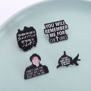 ロックンロールバンドエナメルピンカスタムミュージックソング歌詞引用バッジラペルブローチパンクジュエリーアクセサリーギフト - Product Image 1