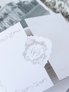 <span class=keywords><strong>Invito</strong></span> personalizzato per locali di lusso Suite pieghevole tascabile monogramma pieghevole <span class=keywords><strong>libro</strong></span> con copertina rigida inviti di nozze - Product Image 5