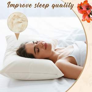 <span class=keywords><strong>Oreiller</strong></span> de sommeil en fibre de kapok naturelle, hauteur réglable, housse en coton, soutien doux - Product Image 4