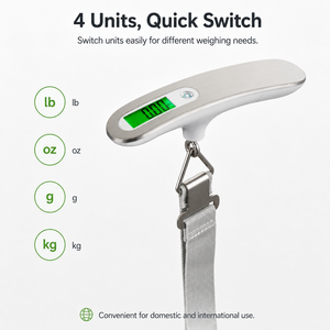 Nouvelle conception d'échelle à bagages électronique portable en acier inoxydable avec écran LCD rétroéclairé, capacité de 50 kg, pour valises de voyage - Product Image 2