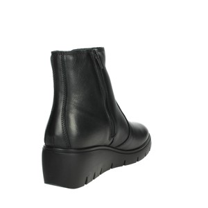 Stivaletti da donna moda termica 5cm con zeppa con chiusura Slip-On con chiusura in vera pelle nera per l'autunno inverno - Product Image 3