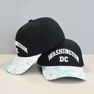 Gorra con Visera Curva y Estampado de Mapa Divertido, Logotipo Personalizado, Estilo Deportivo Urbano, Sombrero de Viaje para Verano - Product Image 4