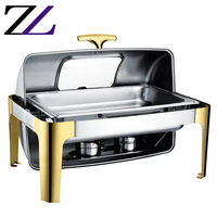 Service chauffant pour buffet de table, 4 pièces, plateau gn1/1, neuf, plats de gaufrage or, équipement de buffet d'hôtel, fournitures d'hôtel