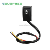 Sakelar Tombol Tekan Mobil 12V dengan Lampu LED, Cocok untuk Sakelar Lampu Mobil DC 12V