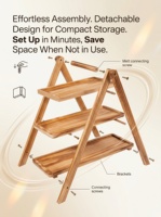 Assiette à fruits moderne en bois massif à trois couches, support de rangement multi-usage pour le dessert, le pain, le thé, les collations pour le thé de l'après-midi