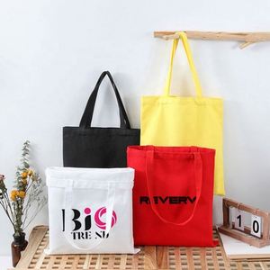 Sac en toile avec longue poignée, sacs de courses réutilisables en coton, parfaits pour l'école, le travail et la vie quotidienne - Product Image 1