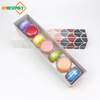 Boîte pliable personnalisée pour 7 macarons, emballage en papier avec tiroir coulissant, boîte cadeau pour biscuits et desserts