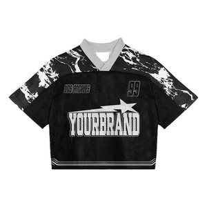 เสื้อฟุตบอลลายทางสไตล์วินเทจทำจากโพลีเอสเตอร์พิมพ์ซับลิเมชันเสื้อฟุตบอลทรงโอเวอร์ไซส์เข้ารูปเสื้อผ้า100% - Product Image 3