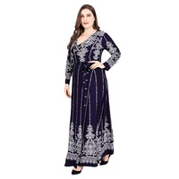 Nouvelle arrivée Robe d'été tissée grise à fleurs grande taille à col rond