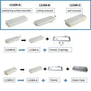 Se acepta un combo de luz de emergencia LED personalizado para centro comercial, lámpara de emergencia LED recargable para el hogar montada en la pared - Product Image 6