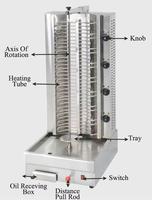 8.0KW 3 Brûleurs En Acier Inoxydable Shawarma Machine Utilisation Commerciale Vertical Électrique Double Tête Moyen-Orient Grill Kebab Torréfacteur