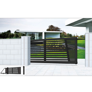 Porte coulissante motorisée en aluminium JHR avec télécommande, hauteur <span class=keywords><strong>de</strong></span> 6 pieds, conception étanche pour l'automatisation des jardins modernes - Product Image 5