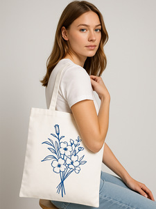 Sac fourre-tout en toile moyen écologique <span class=keywords><strong>pour</strong></span> usage promotionnel, motif géométrique <span class=keywords><strong>pour</strong></span> <span class=keywords><strong>cours</strong></span> de tutorat et formations - Product Image 2