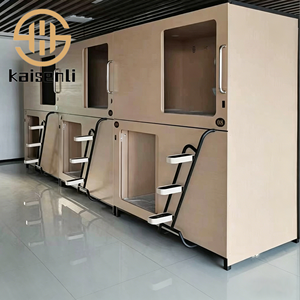 Cápsulas para Dormir con Cerradura Inteligente, Cama Cápsula de Madera Insonorizada para Hotel y Hostal, Cama Litera Cápsula de Madera y Acero - Product Image 1