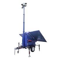 Remolque de Vigilancia con Monitoreo de Escena Completa, Monitoreo Solar, Seguridad, CCTV, Paneles Solares, Cámara, para Monitoreo de Exposiciones