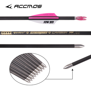 30 Flèches Carbone TOPARCHERY – SP300/350/400 – 30 Pouces – Rose – Arc à Poulie/classique