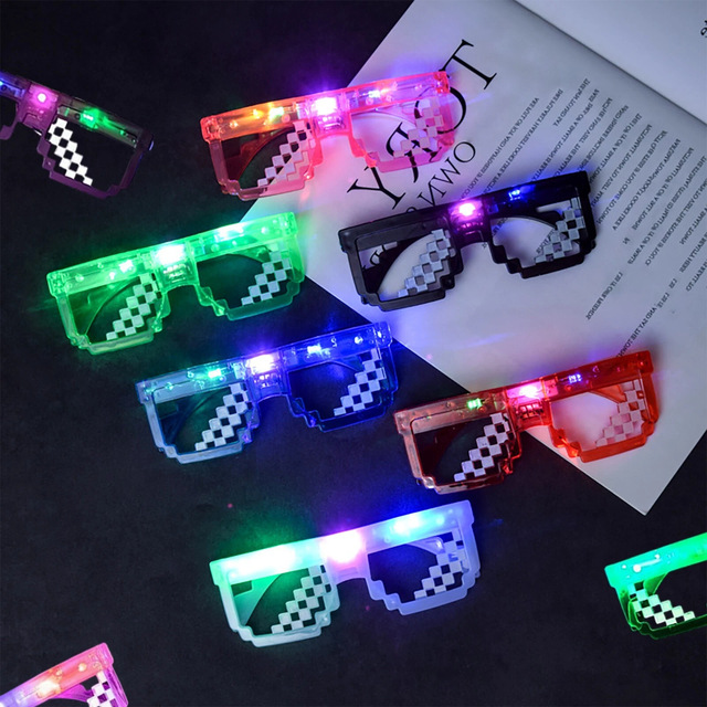 Custom LED Pixel Mosaic Glasses Light up Shutter Shades Deal With It Rave Bar Nightclub Party Favors Glow Toy Kids Adult Gift