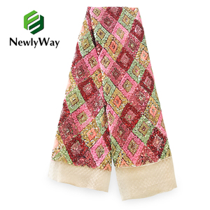 Nouveau Tissu de Dentelle Nigériane <span class=keywords><strong>2021</strong></span>, Dernière Collection de Tissu de Dentelle Africaine, Tissu de Dentelle Française Brodé de Paillettes pour Robe de Mariée - Product Image 4