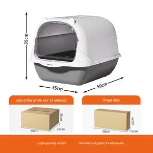 Bac à litière <span class=keywords><strong>pour</strong></span> chat résistant aux éclaboussures avec rabat de <span class=keywords><strong>porte</strong></span> avant Matériau pp Facile à nettoyer Pliable Portable Litière <span class=keywords><strong>pour</strong></span> chat - Product Image 5