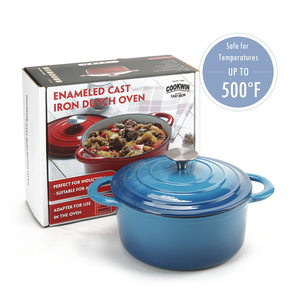 Cocotte en fonte émaillée Db Cookwin 5Qt avec couvercle en verre céramique pour le camping et la cuisine - Product Image 5