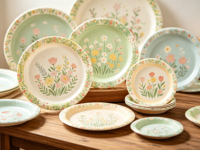 Assiettes rondes en papier biodégradables résistantes à l'eau, personnalisables en gros pour événements festifs