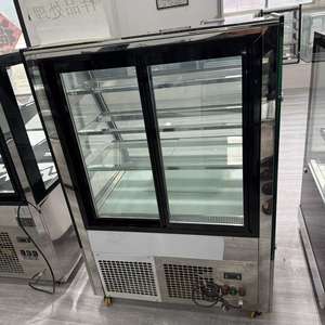 Boulangerie commerciale d'<span class=keywords><strong>occasion</strong></span> Présentoir de réfrigérateur Refroidissement de l'air Refroidisseur de porte en verre en acier inoxydable Étagères réglables pour pâtisseries, desserts et magasins - Product Image 4