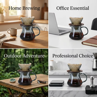 Pichet à café en verre Kingze 600 ml, résistant à la chaleur, pour le café à filtre, pot à café pour le partage, pour la maison, le bureau, le camping