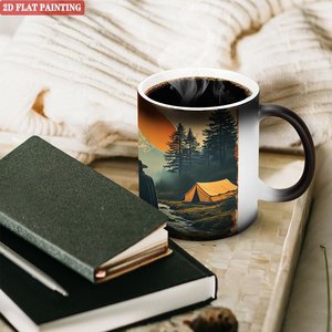 Mug à café et thé Simple Life Daily, noir givré, 11 oz, céramique, tasse à changement de couleur activée par la chaleur - Product Image 3