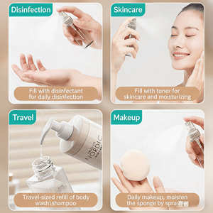 Bouteilles rechargeables 4 en 1 avec système sans air et large ouverture en matériau PC PRTG pour le stockage <span class=keywords><strong>de</strong></span> shampooing et <span class=keywords><strong>de</strong></span> cosmétiques en voyage - Product Image 2